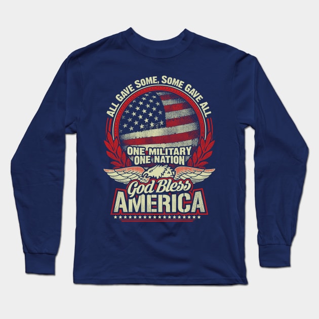 Veteran God Bless America Shirt Long Sleeve T-Shirt by Kibria1991